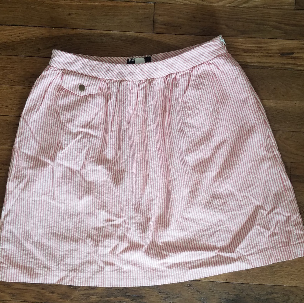 BDG Red and White Striped Mini Skirt